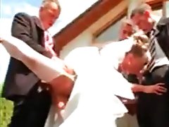 Gangbanged of a hot bride with pissing