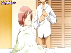 Breasty redhead anime legal age teenager gets her snatch pounded by a hard cock