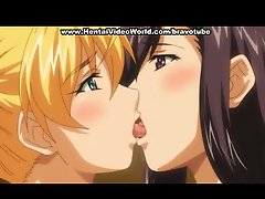 Manga threesome with asian lesbans